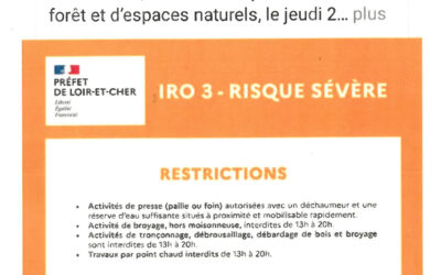 Interdiction Feux de plein air à compter du 23/04/2026
