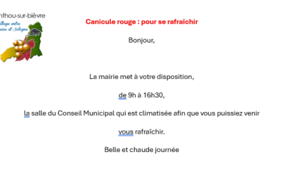 Canicule – zone fraicheur – mise à disposition salle du conseil