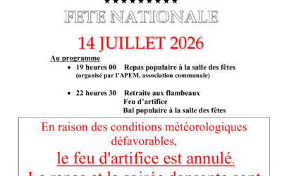 Annulation feu d&rsquo;artifice